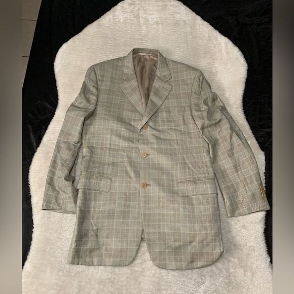 Canali Gray Plaid Sport Coat - Picture 1 of 9